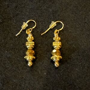 Honey Gold Glass Bead Earrings